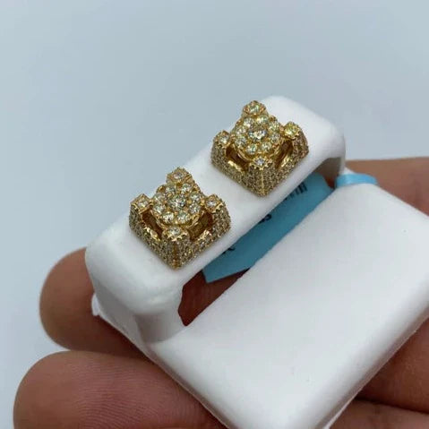 14K Gold Castle Diamond Earrings Jumbo - additional product view 2