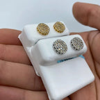 14K Gold Circle Flower Diamond Earrings - additional product view 5