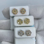 14K Gold Flower Diamond Earrings 1.4 Ct - additional product view 6