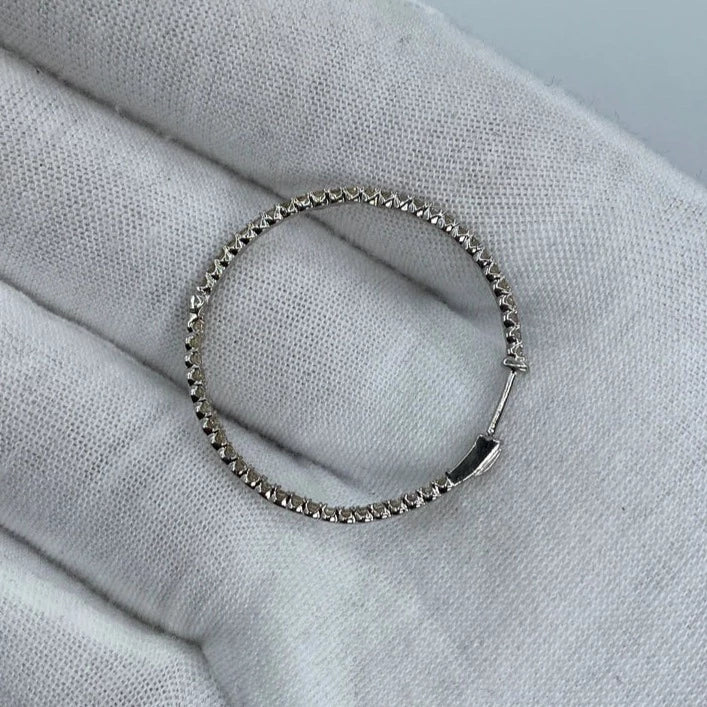 10K Gold Large Circle Hoop Diamond Earrings - additional product view 5