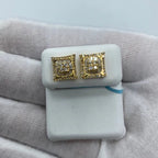 14K Gold Square Gutter Diamond Baguette Earrings - additional product view 6
