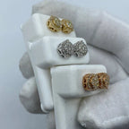 14K Gold Thick Circle Diamond Earrings 0.8 Ct - additional product view 7
