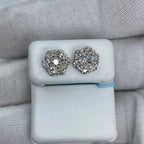 14K Gold Flower Diamond Earrings 1.8 Ct - additional product view 4