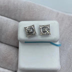 14K Gold Square Gutter Diamond Baguette Earrings - additional product view 4