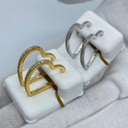 10K Gold Heart Hoop Diamond Earrings - additional product view 4