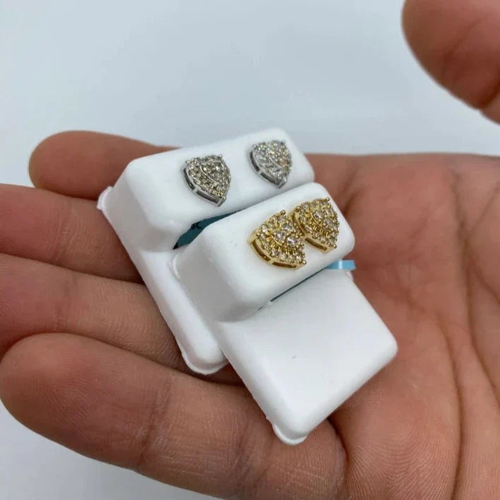 14K Gold Royal Heart Diamond Earrings - additional product view 5