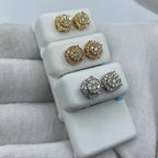 14K Gold Thick Circle Diamond Earrings 0.8 Ct - additional product view 6