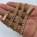 14K Gold 6.5mm Cuban Diamond Chain 16–22 in in yellow gold, 18" - close-up product photo