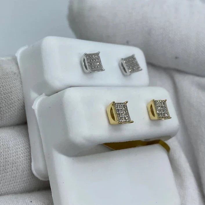 10K Gold Square Diamond Earrings 0.2 Ct - additional product view 5