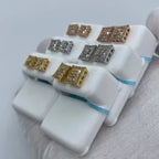 14K Gold Square Gutter Diamond Baguette Earrings - additional product view 9