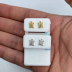 14K Gold Turtle Diamond Earrings - additional product view 2