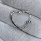 10K Gold Heart Hoop Diamond Earrings - additional product view 7