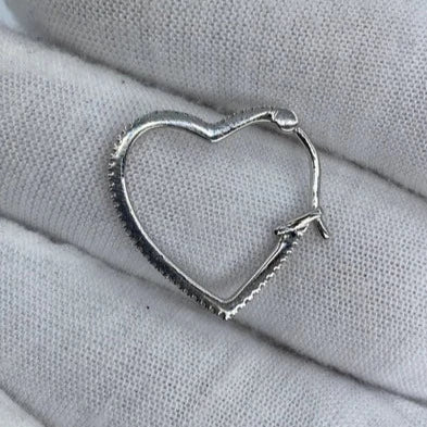 10K Gold Heart Hoop Diamond Earrings - additional product view 7