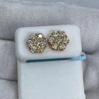 14K Gold Flower Diamond Earrings 1.8 Ct - additional product view 3