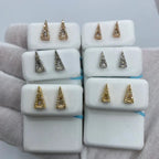 14K Gold Large Isosceles Triangle Diamond Baguette Earrings - additional product view 7