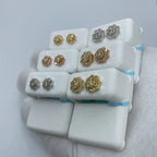 14K Gold Octagon Diamond Earrings - additional product view 3