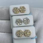 14K Gold Flower Diamond Earrings 1.8 Ct - additional product view 6