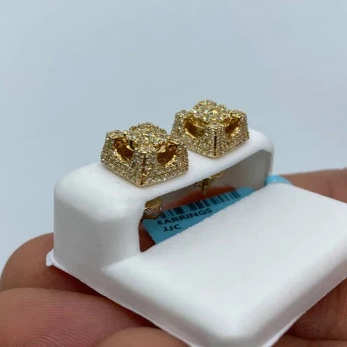 14K Gold Castle Diamond Earrings Jumbo - additional product view 3