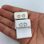 14K Gold Open Heart Diamond Earrings - additional product view 3