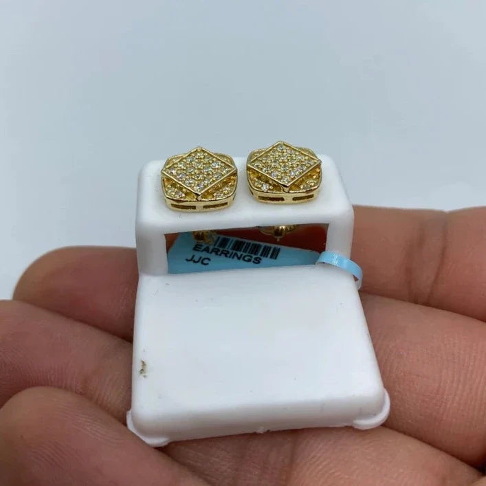 14K Gold Square Infinity Diamond Earrings Large - additional product view 3
