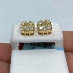 14K Gold Square Stud Diamond Earrings 1.7 Ct - additional product view 4