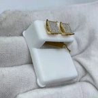 10K Gold Square Diamond Earrings 0.4 Ct - additional product view 3