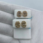 14K Gold Oval Diamond Baguette Earrings - additional product view 2
