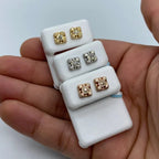 14K Gold Castle Diamond Earrings Small - additional product view 2