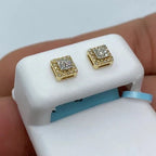 14K Gold Grandeur Square Diamond Earrings - additional product view 4