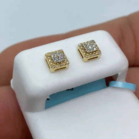 14K Gold Grandeur Square Diamond Earrings - additional product view 4