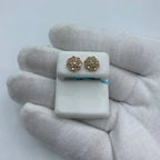 14K Gold Octagon Diamond Earrings in rose gold, Large - close-up product photo