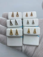14K Gold Small Isosceles Triangle Diamond Baguette Earrings - additional product view 7