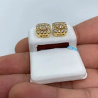 14K Gold Elite Square Diamond Earrings - additional product view 3