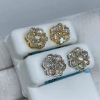 14K Gold Flower Diamond Earrings 5.3 Ct - additional product view 2