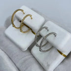 10K Gold Small Circle Hoop Diamond Earrings - main product photo