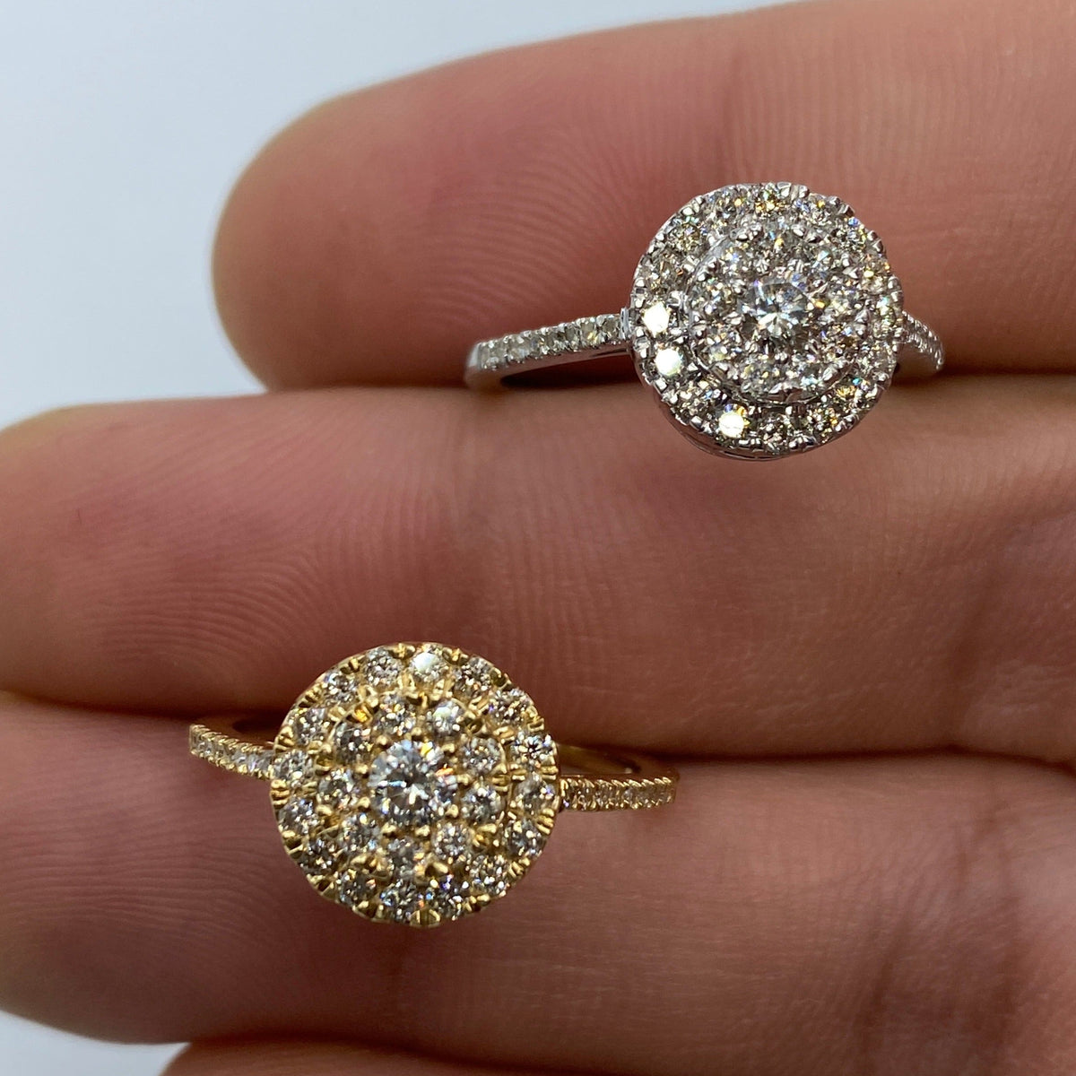 14K Gold Circle Thin Band Diamond Engagement Ring - additional product view 7