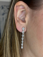 14K Gold Bridal Small Graduated Baguette Tear Drop Diamond Earrings - additional product view 2