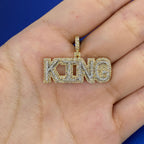 10K Gold King Name Plate Diamond Pendant - additional product view 2