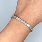14K Gold 5mm Rectangle Link Diamond Baguette Bracelet 8 in - additional product view 2