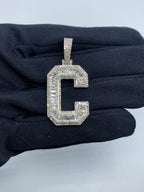 Initial C Baguette Diamond Pendant - additional product view 2