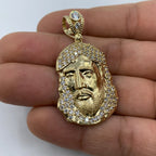 14K Gold Jesus Head Pendant 1.9 in - additional product view 3