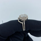 14K Gold Jumbo Rectangle Stacked Diamond Baguette Engagement Ring - additional product view 8
