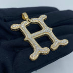 Initial H Old English Diamond Pendant - additional product view 3