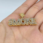 10K Gold Smoke Name Plate Diamond Pendant - additional product view 4