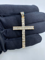 14K Gold Cross Diamond Baguette Pendant - additional product view 2