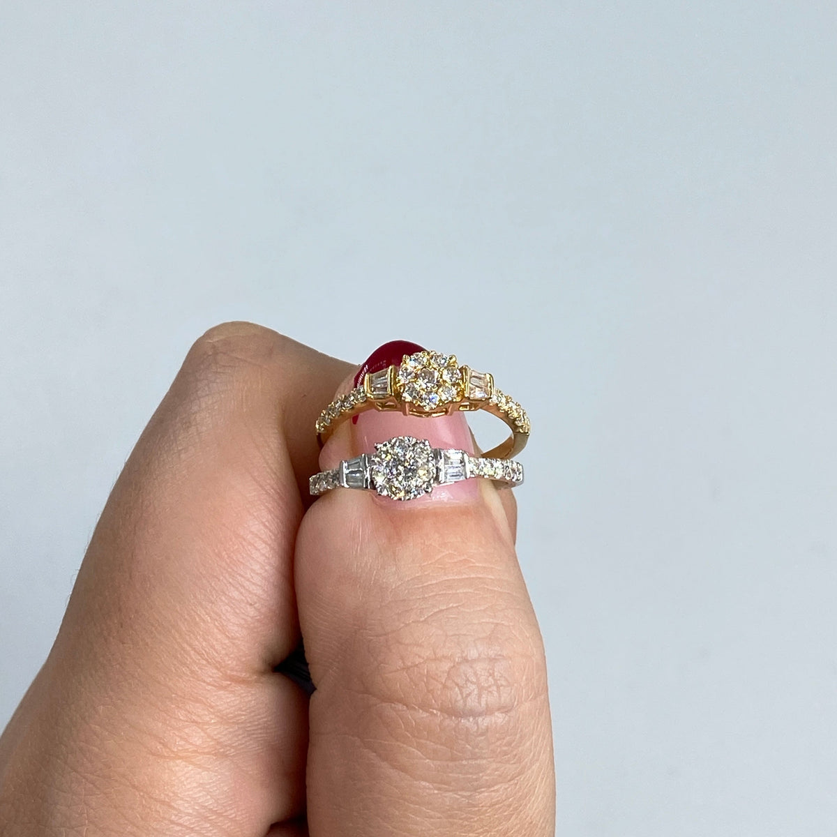 14K Gold Baguette Diamond Unity Engagement Ring - additional product view 3