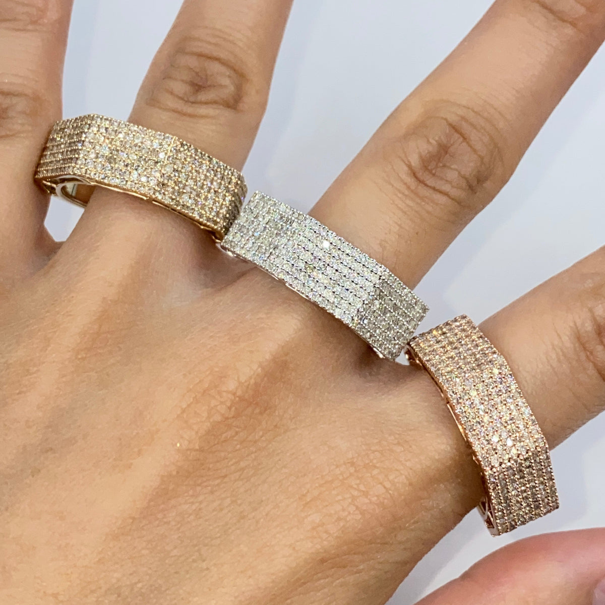 10K Gold 8.2mm Iced Diamond Ring - main product photo