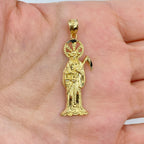 10K Gold Santa Muerte Grim Reaper Pendant, Medium - close-up product photo