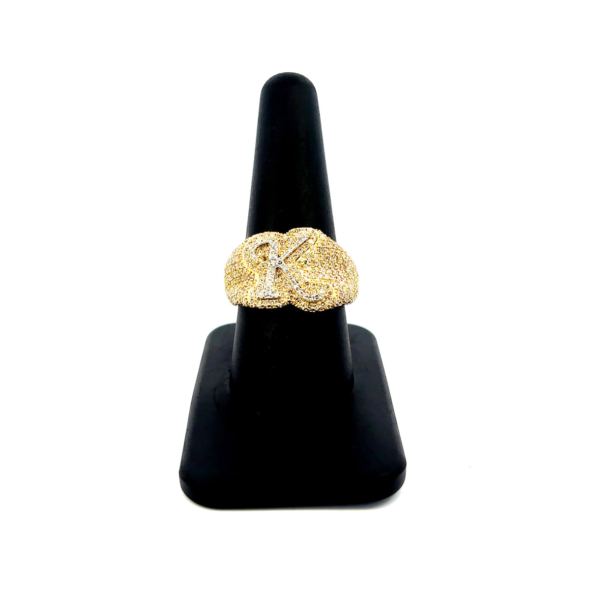 10K Gold Bubble Script Initial Diamond Ring - additional product view 22
