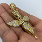 14K Gold Baby Angel with Crown Pendant 3.0 in - additional product view 7